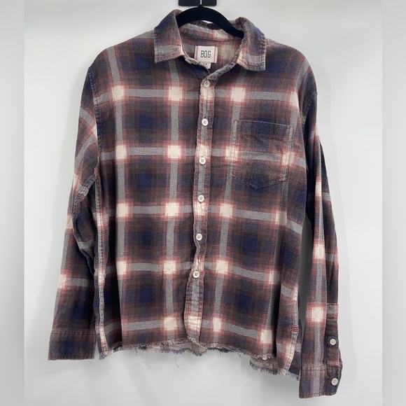 Men’s urban outfitters bdg brown vintage pattern flannel shirt size small - Picture 2 of 11